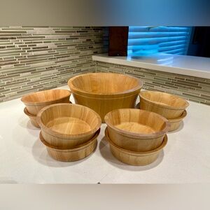 Natural Wood Bowl Set